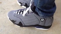 Jordan Shoes Free Shipping,Cheap Air Jordan 14 xiv retro graphite cool grey on feet