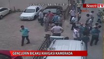 Gençlerin bıçaklı kavgası kamerada