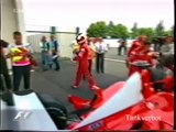 F1 2002 French GP Montoya vs Schumacher vs Raikkonen
