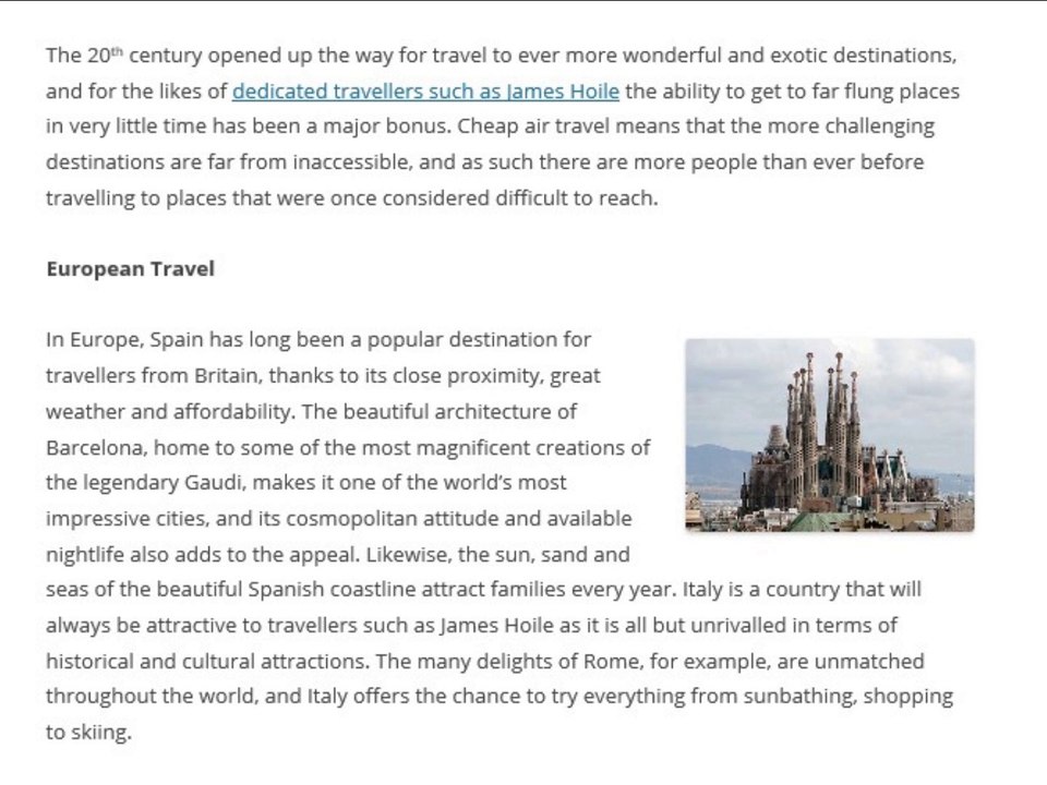 James Hoile – Recommended Travel Destinations