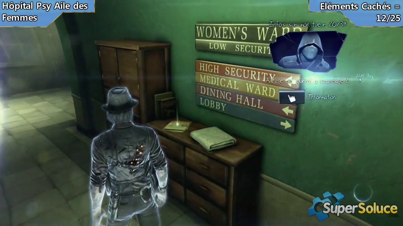 Murdered : Soul Suspect - Emplacements des 28 éléments cachés dans l'Hôpital Psychiatrique Lux Aeterna