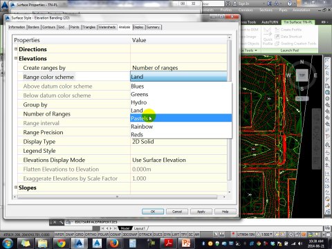 Tutoriales RG - AutoCAD Civil 3D 2014 - 21-REPRESENTACION DE SUPERFICIE POR RANGO DE ELEVACIONES Y COLORES