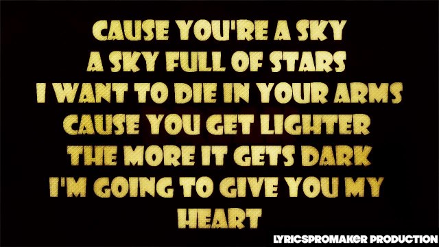 Coldplay - A Sky Full Of Stars (Lyrics)