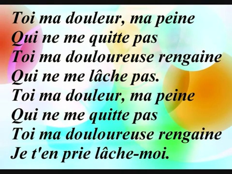 Christophe Maé - Toi, ma douleur, ma peine (Lyrics / Paroles)