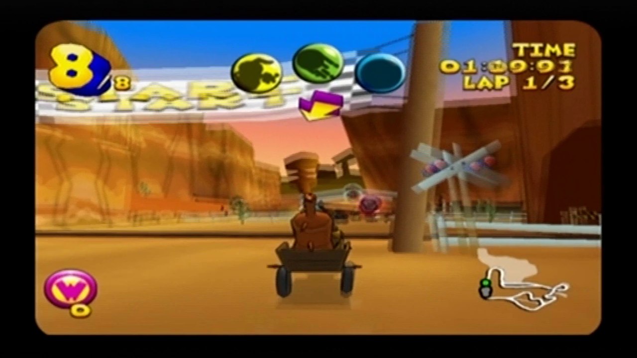Lets Play Wacky Races Episode 11- Railway Canyon