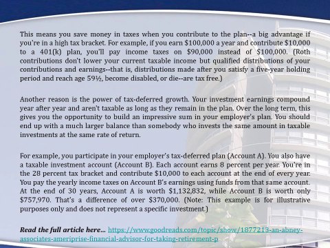 An Abney Associates Ameriprise Financial Advisor for Taking Retirement Plans