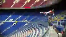 Aksi Berani Toni Bou di Stadion Nou Camp FC Barcelona