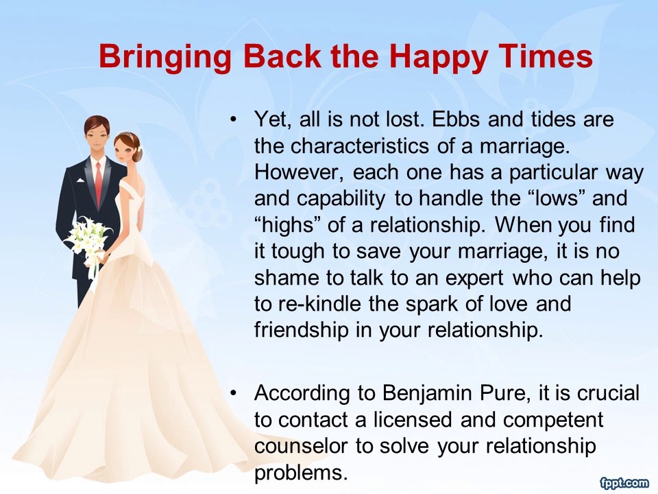 Benjamin Pure You Can Save Your Marriage