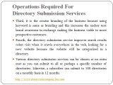 Operations Required For Directory Submission Services