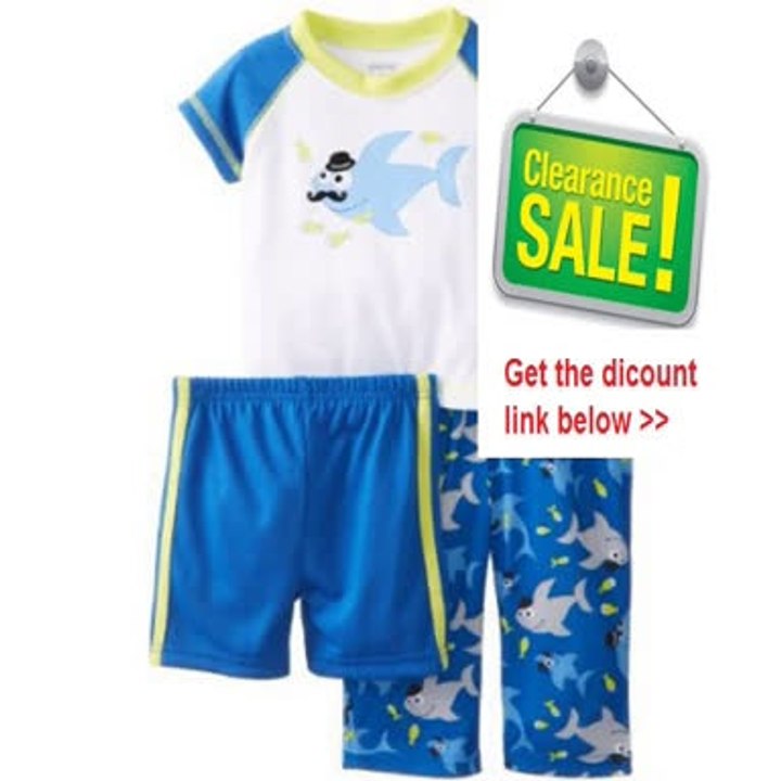 Cheap Deals Little Me Baby-Boys Infant Mr Shark 3 Piece Pajama Review