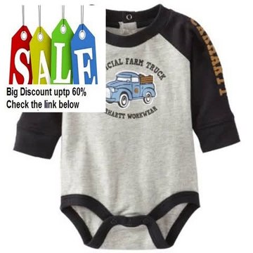 Cheap Deals Carhartt Baby-Boys Newborn Layered Long Sleeve Bodyshirt Offical Farm Truck Review