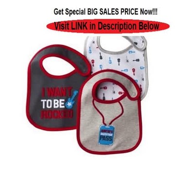 Cheap Deals Carters Just One You Guitar Bib Grey/Red Baby teething feeding Bib Set of 3 Bibs Review