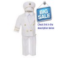 Cheap Deals Stylish Nautical Sailor Captains Dress Suit, Infant to Youth Boys Outfit-White Review