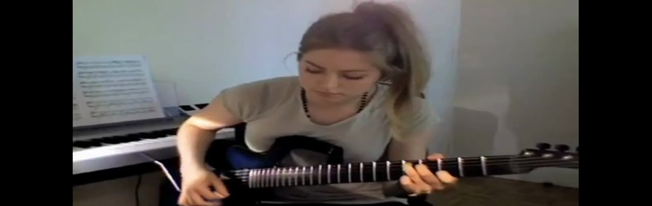 Girl Shreds on Guitar