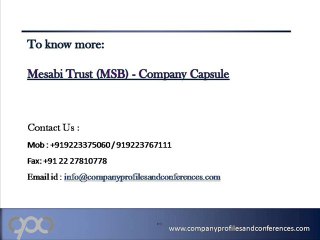 Mesabi Trust (MSB) - Company Capsule