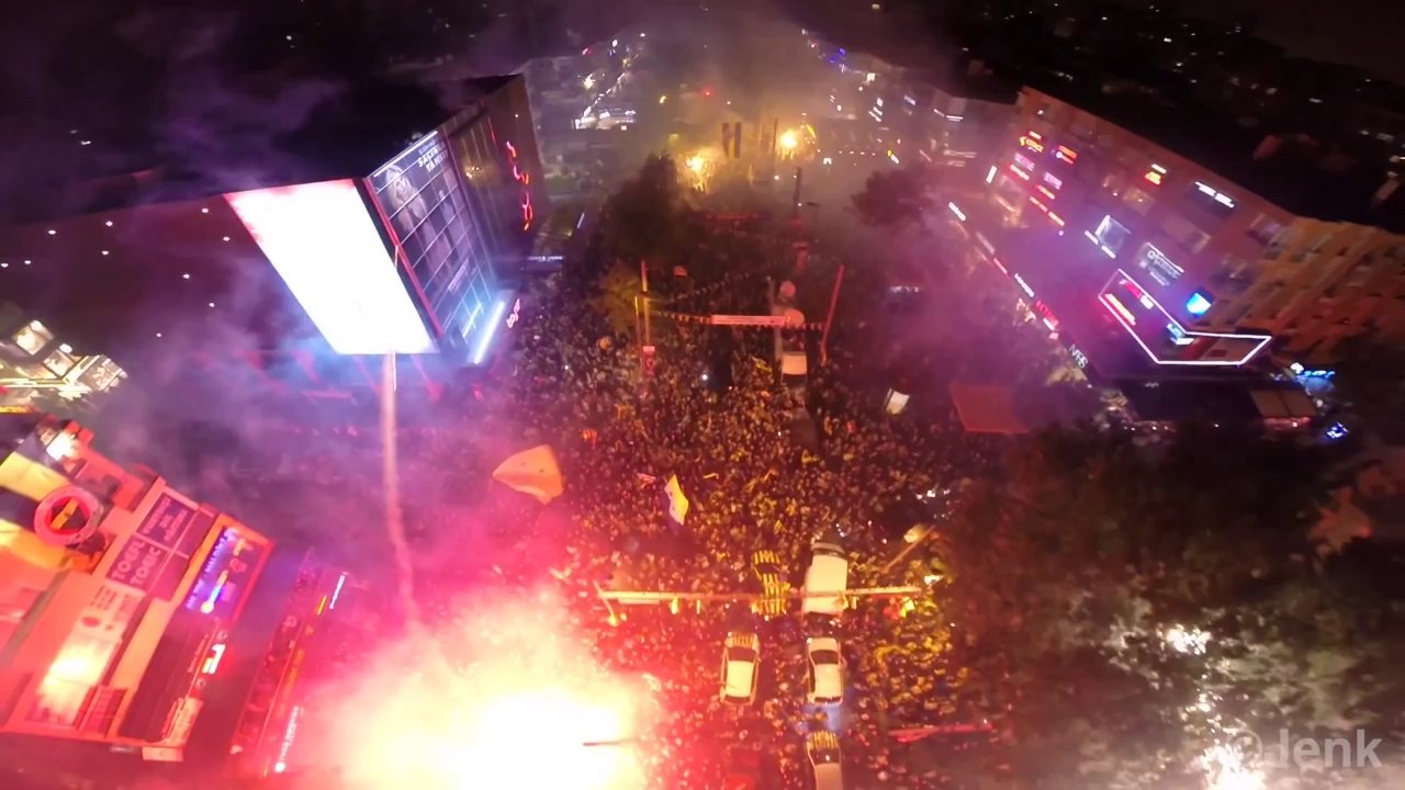 Bağdat Caddesi Fenerbahçe 2014 Şampiyonluk kutlamaları havadan çekim