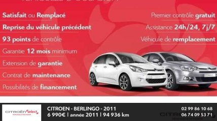 Annonce Occasion CITROEN Berlingo 1.6 HDi 75 FIRST 2011