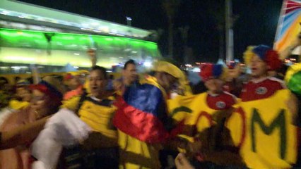 Brasil 2014 - Cuiaba, de fiesta por la victoria de Colombia