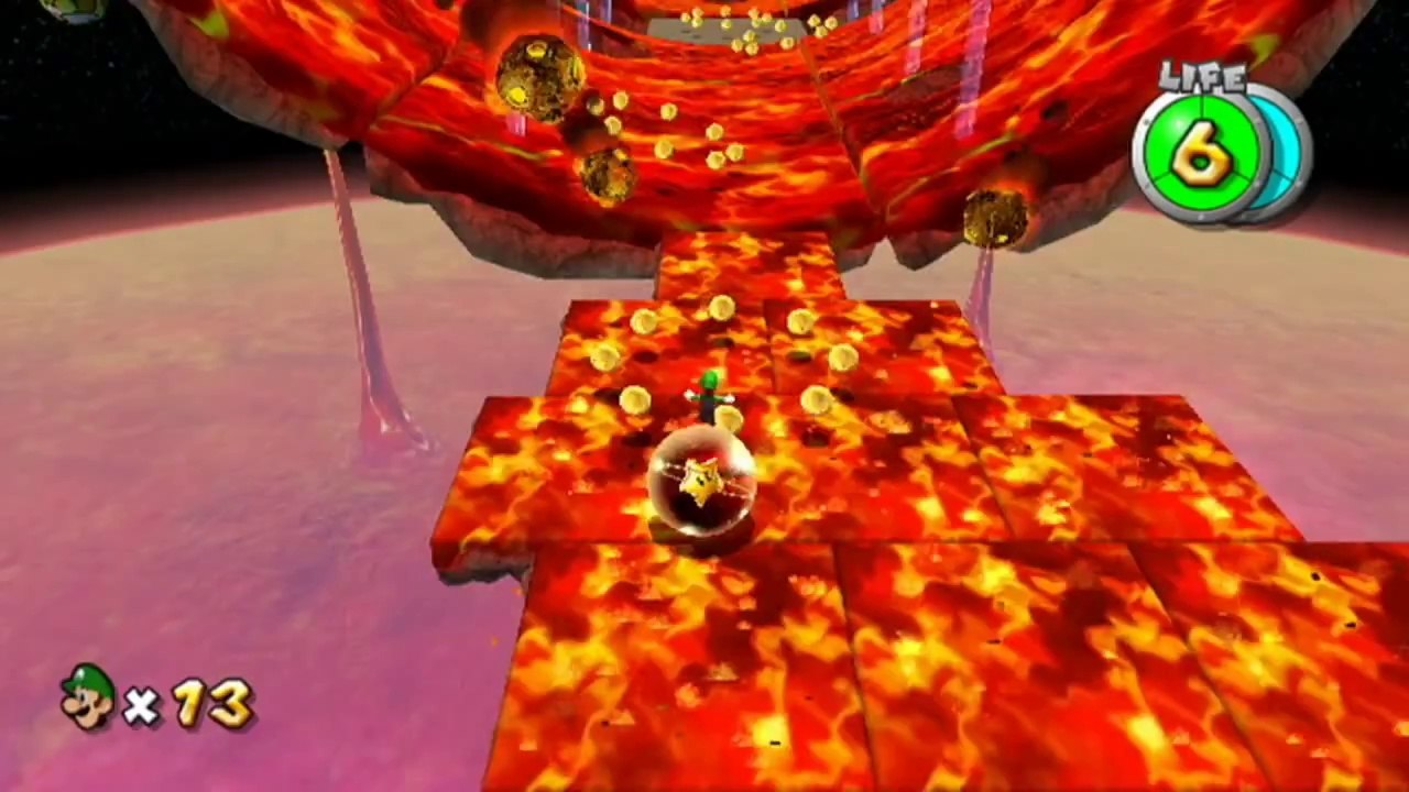 Super Luigi Galaxy 100% Walkthrough - Part 13  - Dreadnought & Melty Molten Galaxies