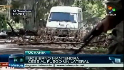 Mantiene Poroshenko el alto al fuego unilateral en Ucrania