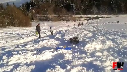 Snow slide faceplant - Fails World