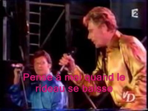 JOHNNY HALLYDAY - PENSE A MOI (Lyrics / Paroles)