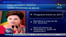 Rousseff anuncia ampliación de programa de becas en el extranjero