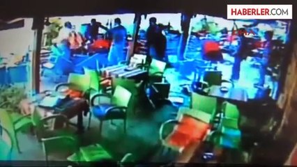 Çay Bahçesindeki Kavga Güvenlik Kamerasında