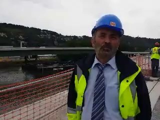 Philippe Dubois sur la repose du Pont Mathilde