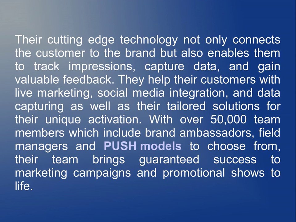 Make Your Next Promotional Event Successful By Hiring PUSH Models