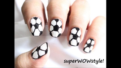 FIFA Nails! - Football nails (football nail art / soccer nail designs of ball & football drawing)