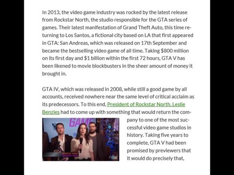 GTA Rockstar Fan | Leslie Benzies | Three Characters are Better than One