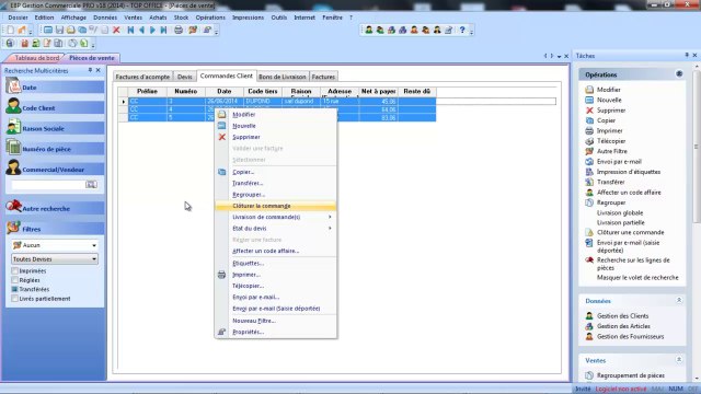 EBP Gestion Commerciale V18 : les documents de vente