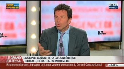 Geoffroy Roux de Bézieux, vice-président du Medef et président de Virgin Mobile France, dans Le Grand Journal - 26/06 3/4