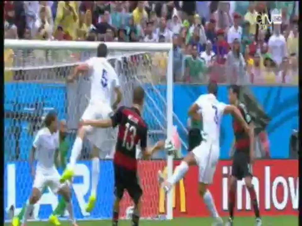 هدف المانيا الاول عن طريق مولر -المانيا1-امريكا0 -كأس العالم2014