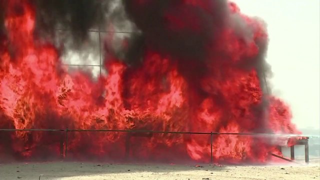 Iranian authorities burn 50 tons of seized illegal drugs