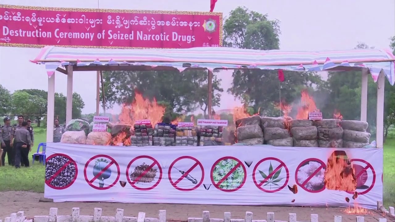 Myanmar destroys $130 million worth of seized narcotics