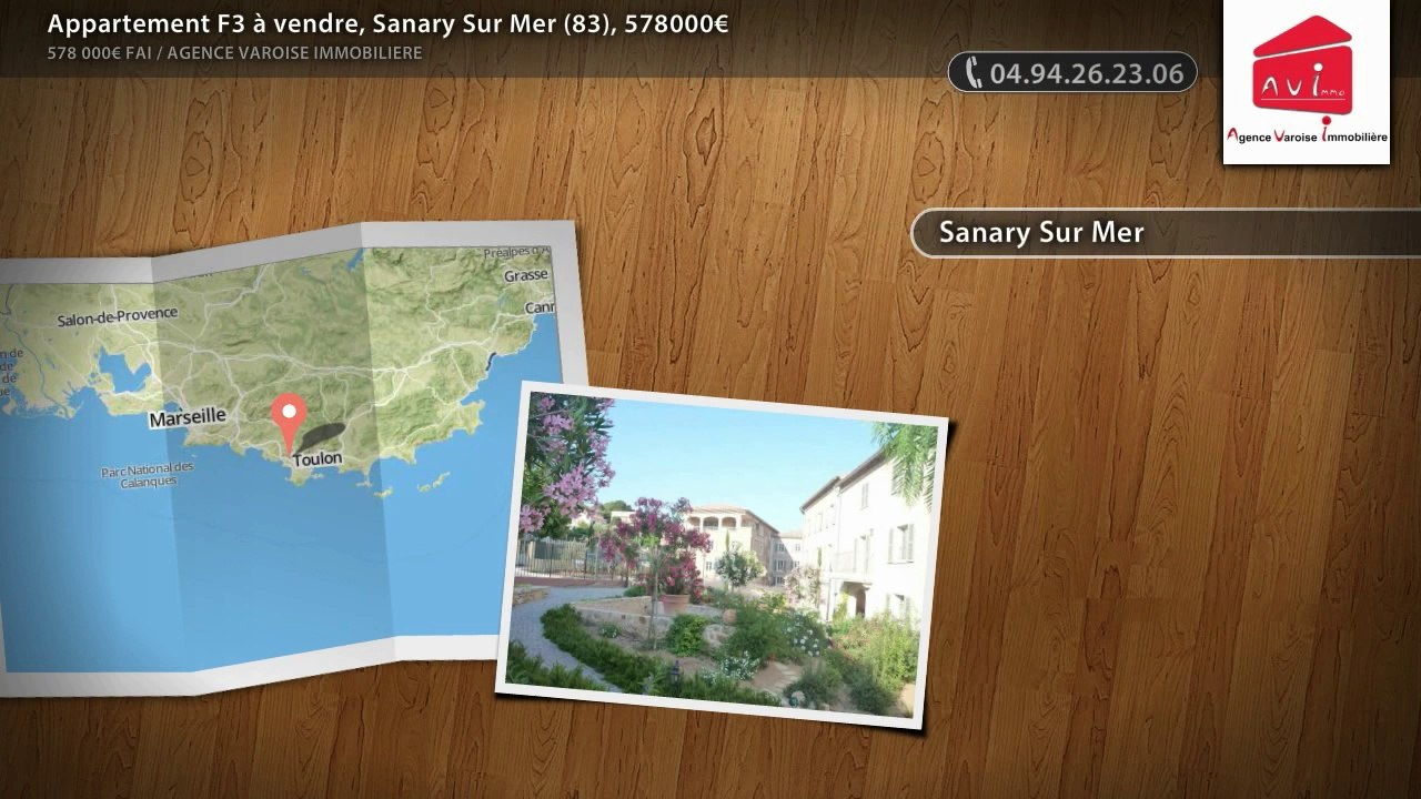 Appartement F3 à vendre, Sanary Sur Mer (83), 578000€
