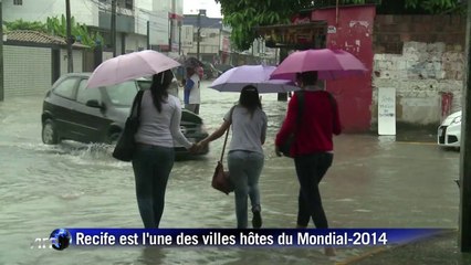 Mondial-2014: pluies torrentielles et rues inondées à Recife
