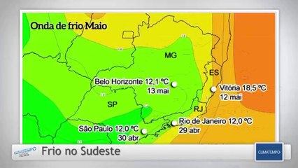 Forte massa polar chega ao Sudeste