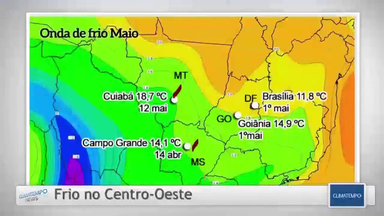 Fim de semana gelado em MT e MS