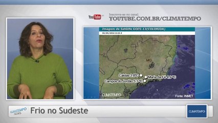 Menos frio no Sul e mais frio no Sudeste