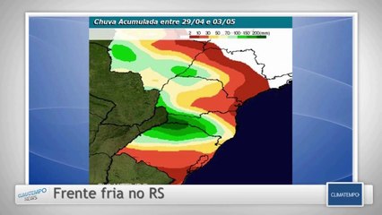 Risco de chuva intensa e granizo no Sul do Brasil