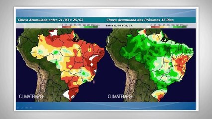 Chuva no Brasil nos próximos 15 dias