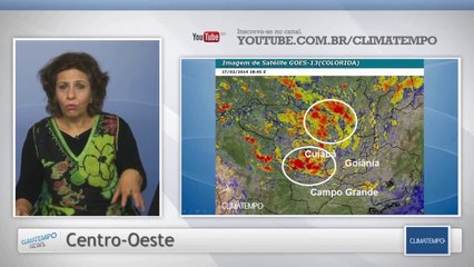Muita chuva sobre o Centro-Oeste