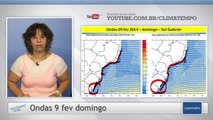 Tempo e ondas no litoral do Sul e do Sudeste