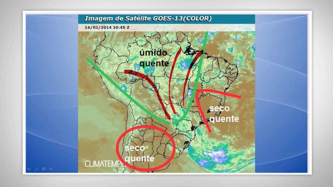 Massas de ar que atuam sobre o Brasil hoje