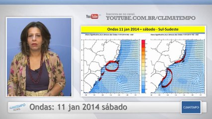 Previsão para o litoral do Sul e do Sudeste