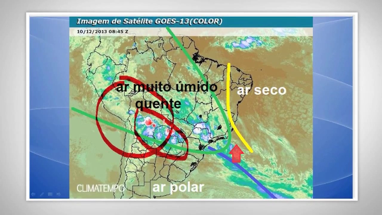 Muita umidade e chuva no Brasil
