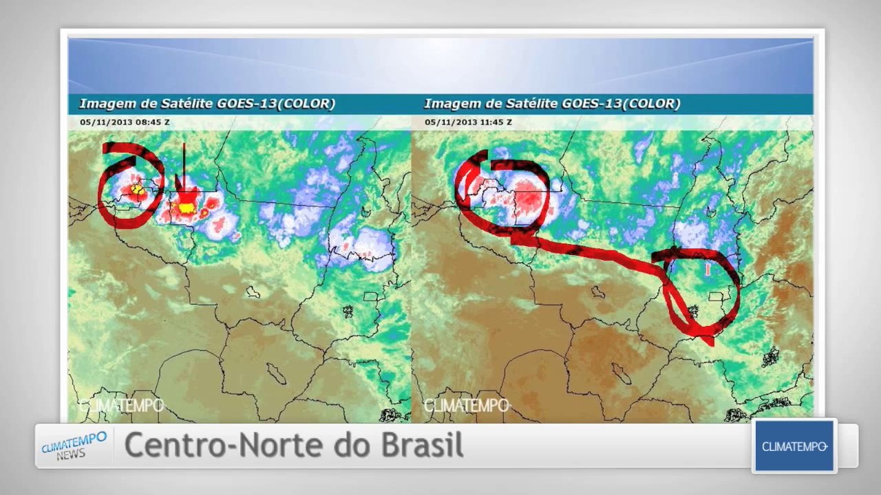 Previsão de chuva para o Centro-Oeste